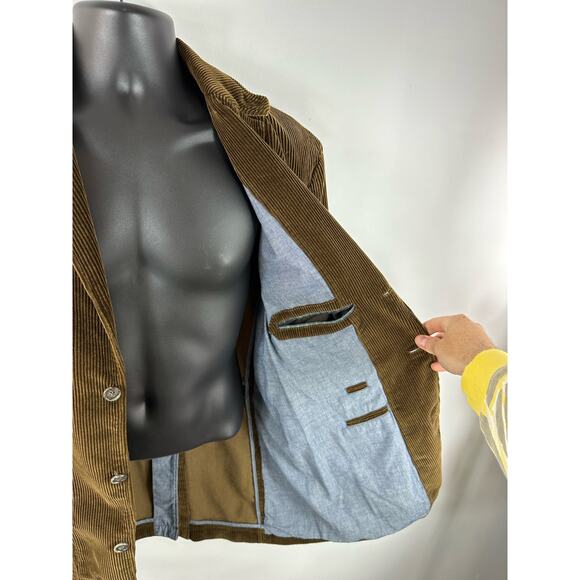 J Crew Corduroy Holmes Sportcoat Size Large Tall Brown Elbow Patches Dapper - Picture 11 of 12